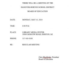 May 2024 Board Meeting Notice