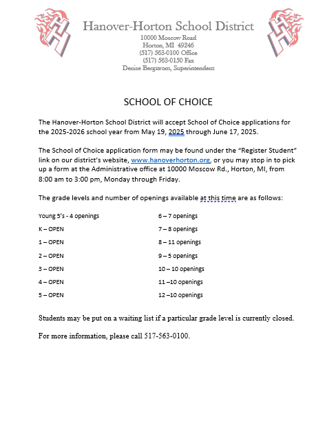 School of Choice Registration for 2025-26