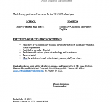High School English Teacher