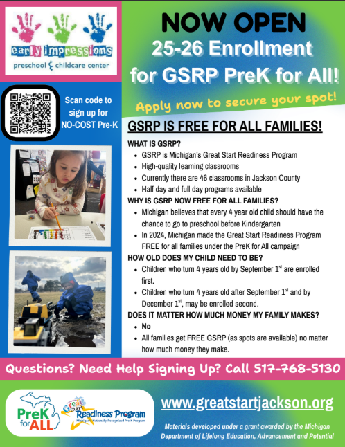 GRSP Enrollment at Early Impressions
