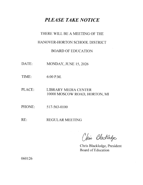 June Board Meeting Notice