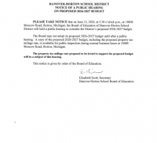Notice of Public Hearing June 2026