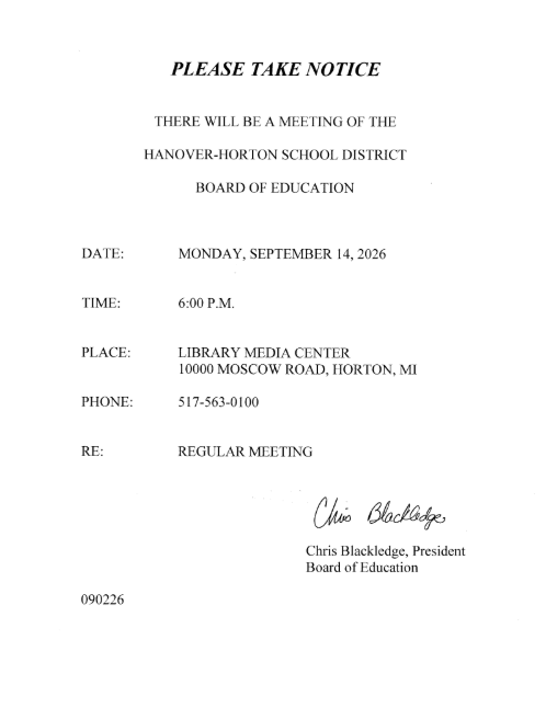 Board Meeting Notice