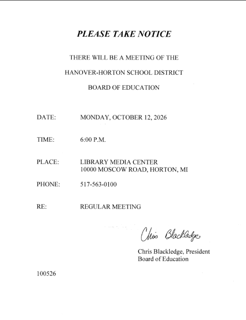 Board Meeting Notice - Oct 2026
