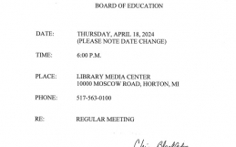 April Board Meeting Notice