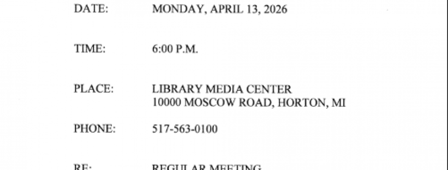 April Board Meeting Notice