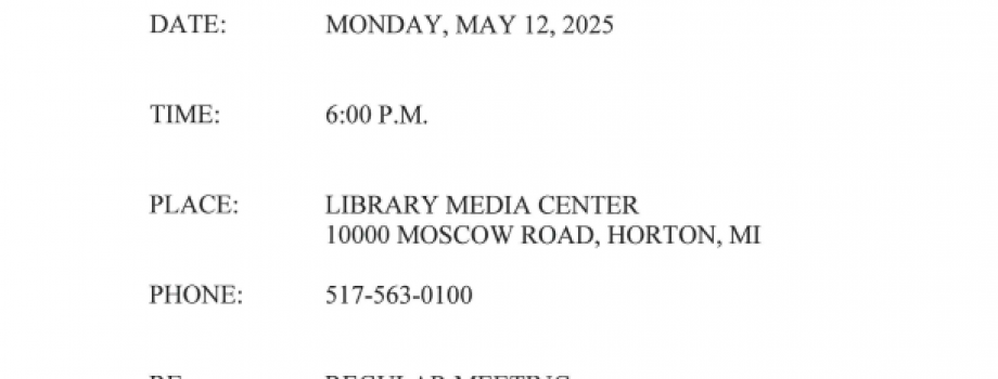 Board Meeting Notice – May 2025