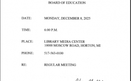December Board Meeting Notice