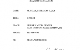 February Board Meeting Notice