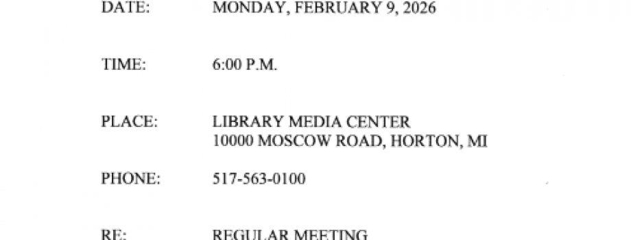 February Board Meeting Notice