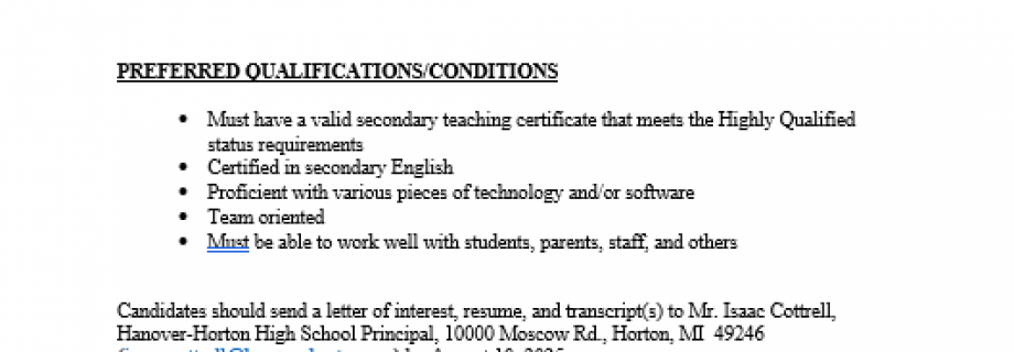High School English Teacher