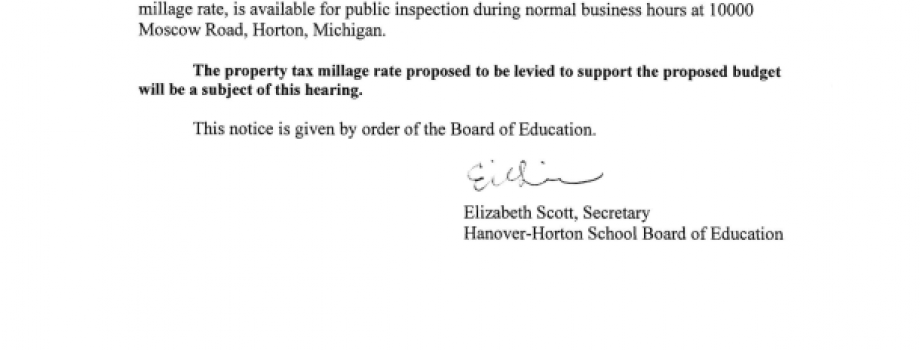 Notice of Public Hearing June 2026