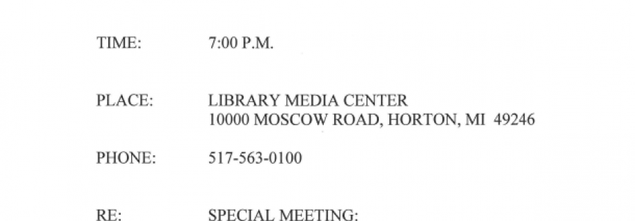 Special Board Meeting Notice