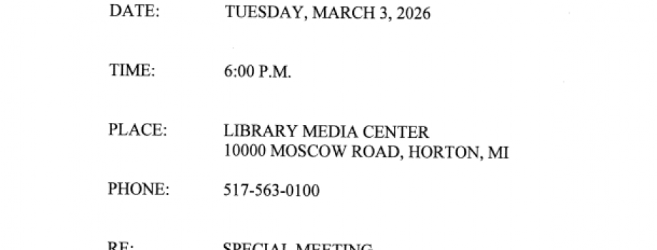 Special Board Meeting Notice