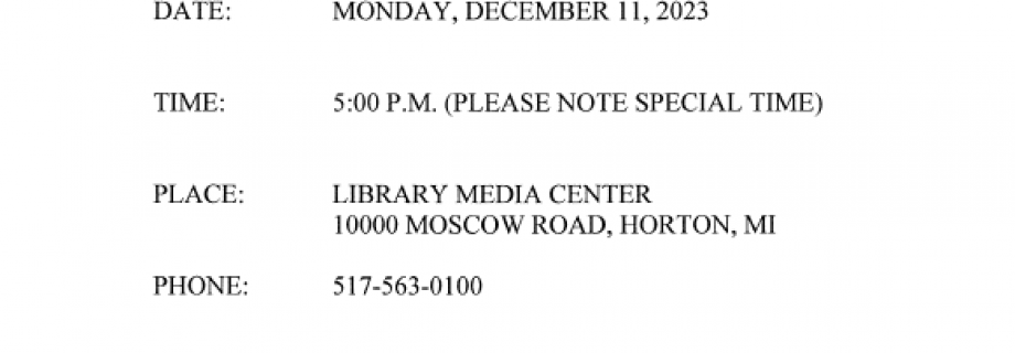 Dec Board Meeting Posting