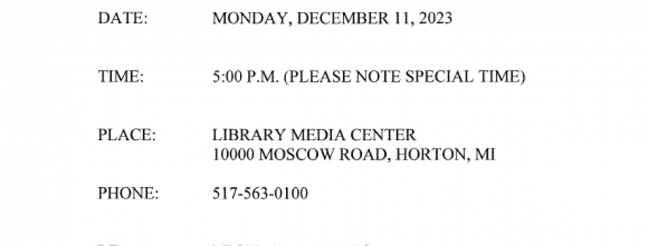 Dec Board Meeting Posting