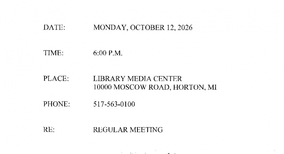 Board Meeting Notice – Oct 2026